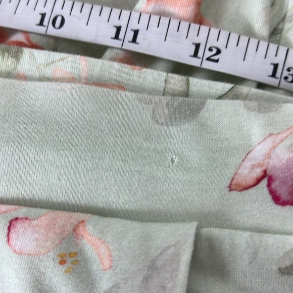 Hanro Sz S Pajama Pant/Lounge Pant Pale Green Floral Cotton/Modal - Picture 6 of 8